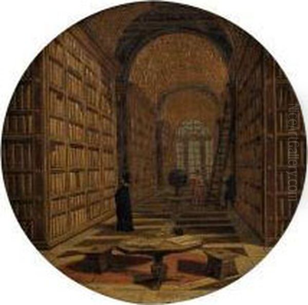 Fantaisie Architecturale Animee De Personnages Oil Painting by Pietro (Il Mirandolese) Paltronieri