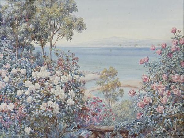 The Rose Garden, Porlock Bay, Somerset Oil Painting by Beatrice Emma Parsons