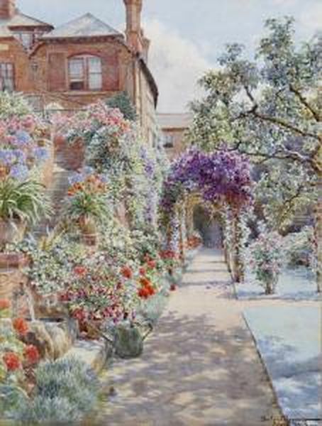 Garden At Bridge Street, Hereford Oil Painting by Beatrice Emma Parsons