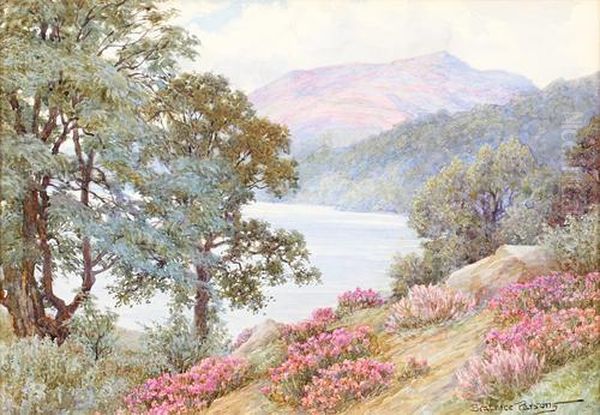 Heather In Lakeland Oil Painting by Beatrice Emma Parsons