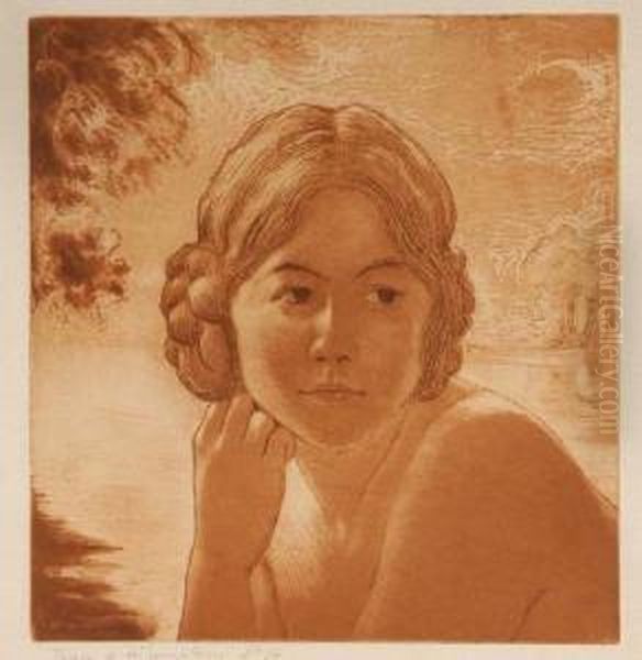Tete De Femme Oil Painting by Gustave-Jean Pasquier