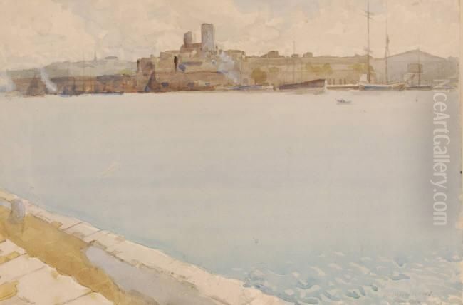 Docklands Scene Oil Painting by Hamish Constable Paterson