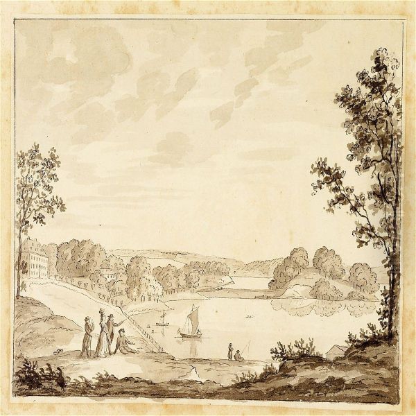 View Of De Coninck's Columnand View Of Malmmosen Oil Painting by Erik Pauelsen