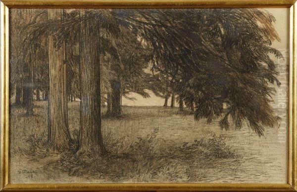 Skogsbacke Vid Insjo Oil Painting by Georg Pauli