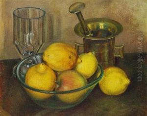 A Still Life With Fruit And A Mortar