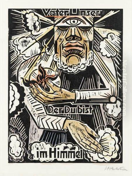 Vater Unser, Der Du Bist Im Himmel Oil Painting by Hermann Max Pechstein