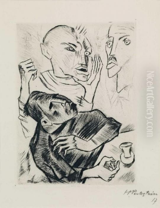 Heidenstamm Iv Oil Painting by Hermann Max Pechstein