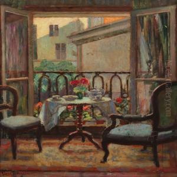 Interior. Oil Painting by Viggo Christian Frederick Pedersen