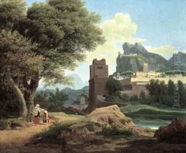 A Classical Landscape Oil Painting by Jean-Pierre Pequignot