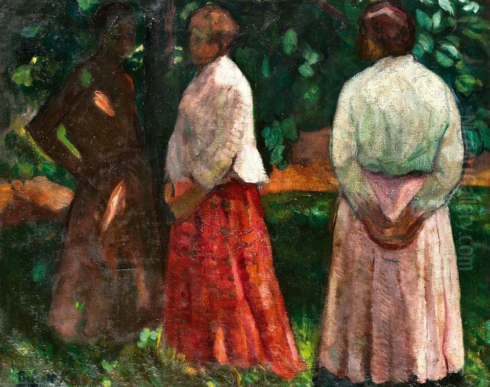 Napsutesben Oil Painting by Vilmos Perlrott-Csaba
