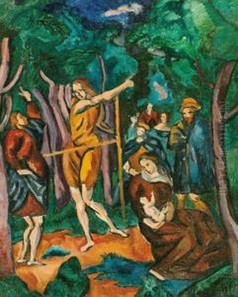 Bibliai Jelenet Oil Painting by Vilmos Perlrott-Csaba