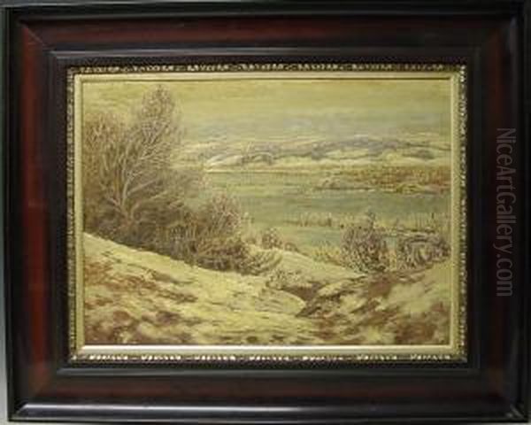 Winterlandschaft Oil Painting by Heinrich Petersen