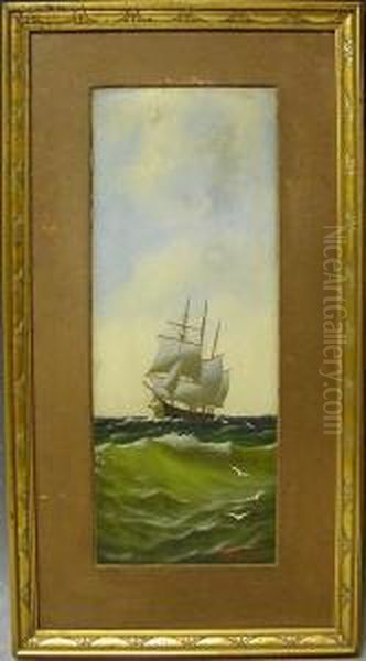 Segelschiff Auf See Oil Painting by Heinrich Petersen