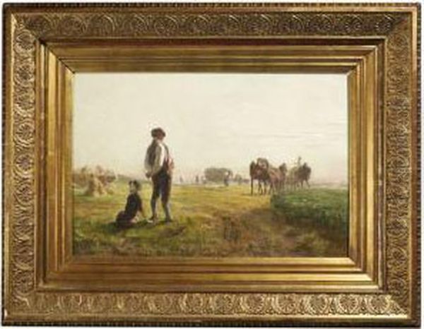 Bei Der Heuernte Oil Painting by Wilhelm Pfeiffer