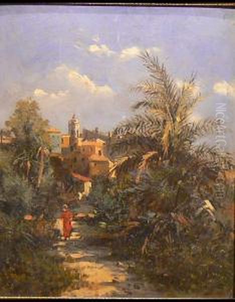 Angolo Di Dolceacqua Oil Painting by Giuseppe Ferdinando Piana