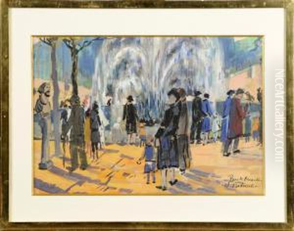 Le Parc De Bruxelles. Oil Painting by Alfred Pietercelie