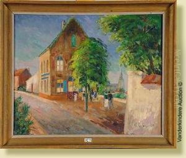 Rue Gilson Animee A Jette Oil Painting by Alfred Pietercelie