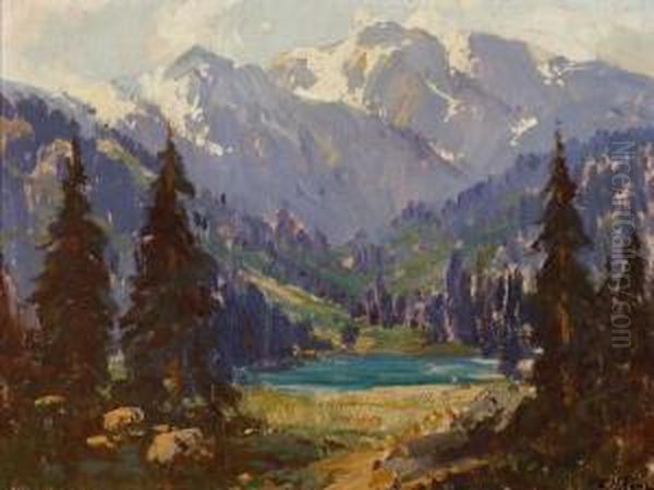 Mt. Moran In The Grand Tetons Oil Painting by Edward Henry Pohl