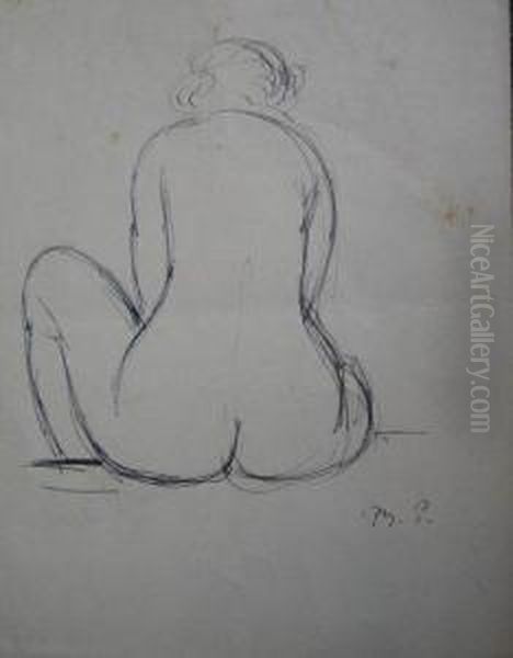 Modele Assis De Dos Oil Painting by Pierre Marie Poisson