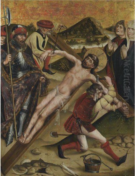 Christ Nailed To The Cross Oil Painting by Jan Pollack