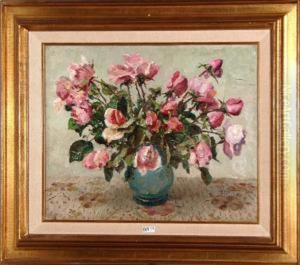 Roses Oil Painting by Oswald Poreau