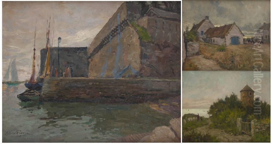 Vues Du Finistere Et Du Morbihan Oil Painting by Oswald Poreau