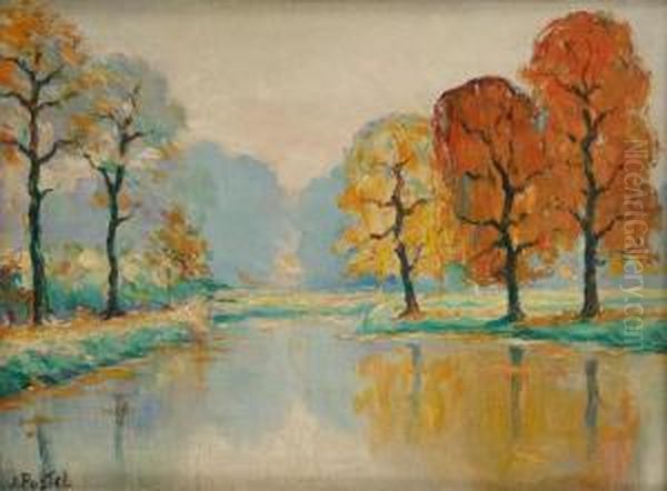 Etang Et Foret Desoignes Oil Painting by Jules Postel