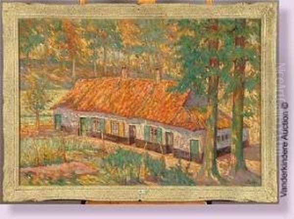 La Vieille Chaumiere Oil Painting by Jules Postel