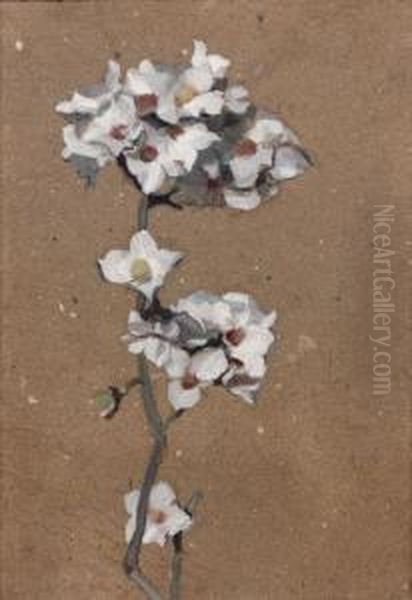 Branche De Fleurs Blanches Oil Painting by Eugene Robert Pougheon