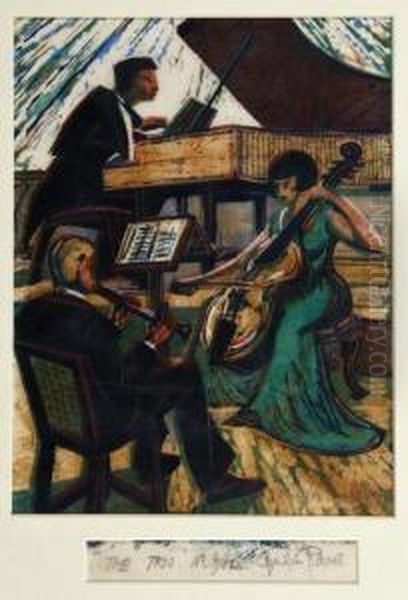 The Trio Oil Painting by Cyril E. Power