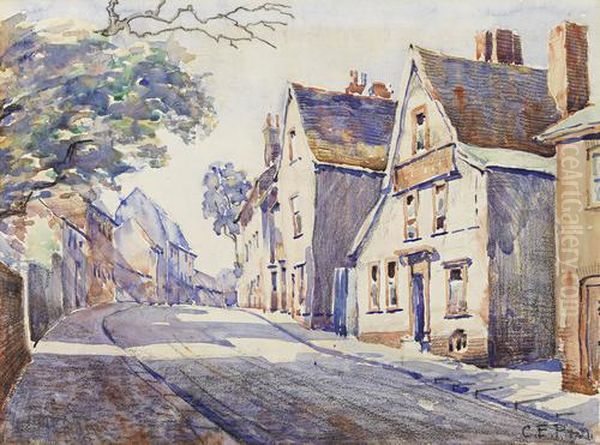 Bury St Edmunds Oil Painting by Cyril E. Power Bury St Edmunds Oil Painting by Cyril E. Power