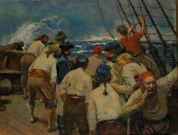 Illustration For Treasure Island Oil Painting by Norman Mills Price