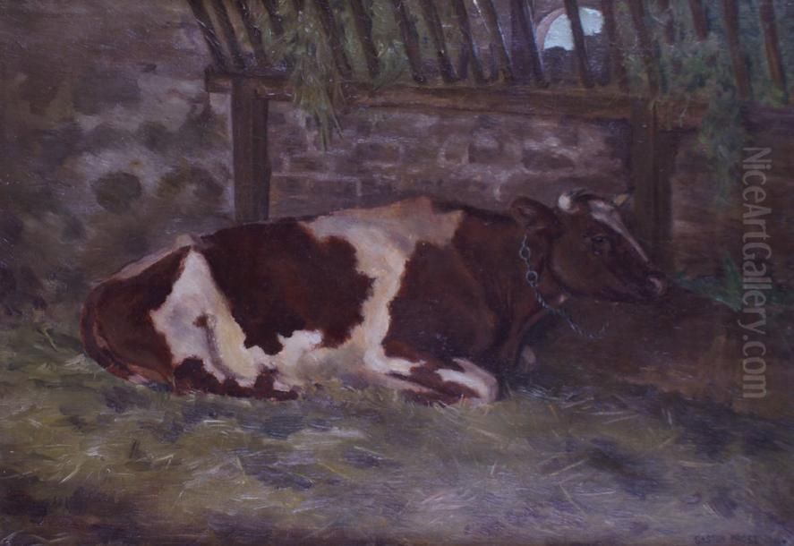 Vache Couchee Oil Painting by Gaston Prost
