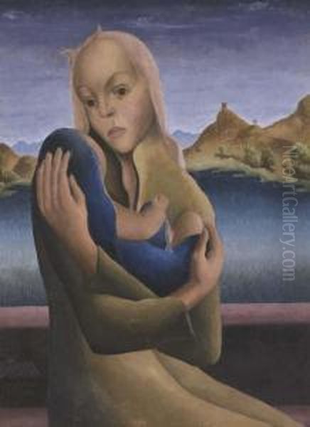 Mother And Child Oil Painting by Peter Ch. Roderick Purves-Smith