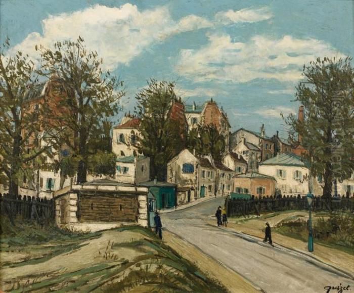 L'entree Du Village Oil Painting by Alphonse Leon Quizet