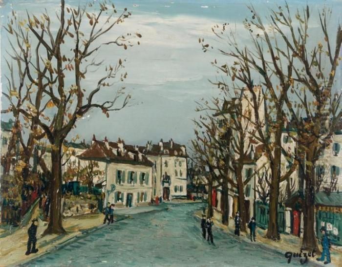 La Rue Animee Oil Painting by Alphonse Leon Quizet