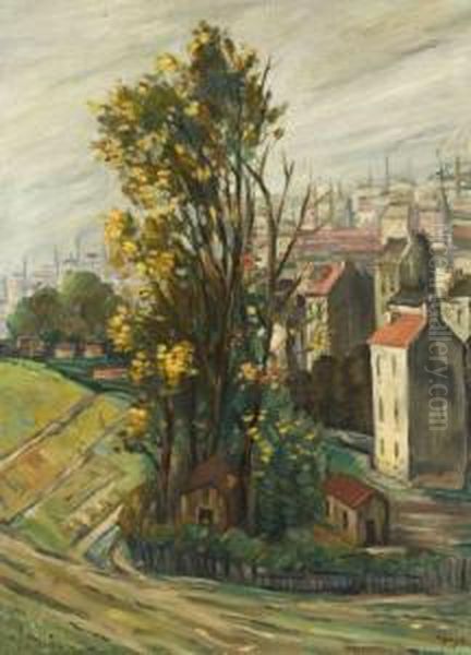 Environ De Paris Oil Painting by Alphonse Leon Quizet