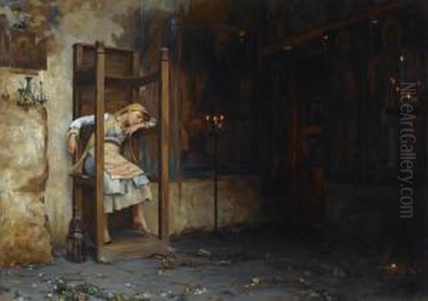 Holy Friday (la Vestale Chretienne) Oil Painting by Theodore Jacques Ralli