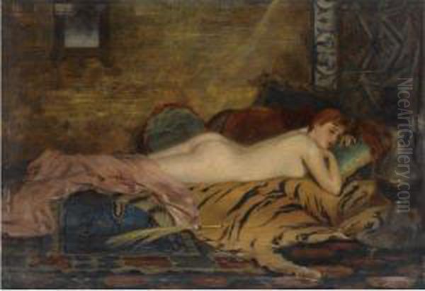 Reclining Nude Oil Painting by Theodore Jacques Ralli