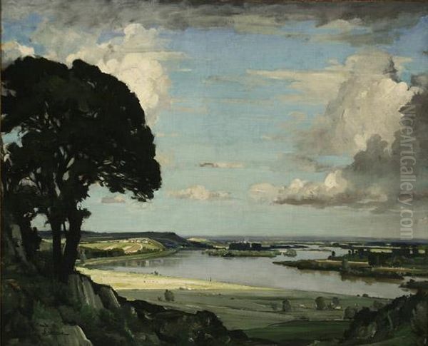 La Vallie De Pouilly Sur Loire Oil Painting by Claude Rameau