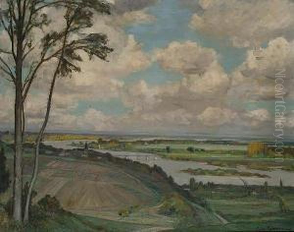 Le Val De Loire A Pouilly. Oil Painting by Claude Rameau