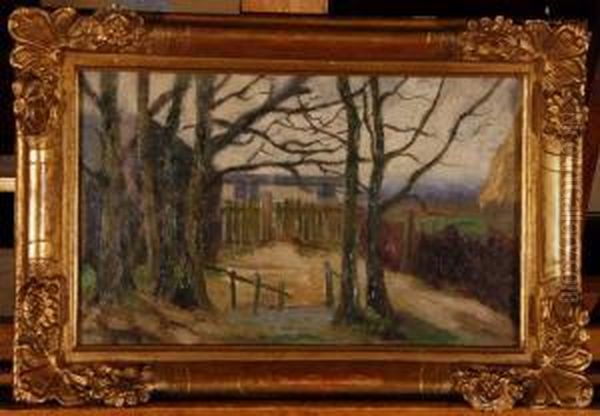 Farm Buildings Oil Painting by William Whitehead Ratcliffe