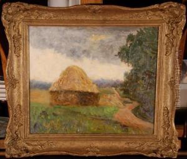 Hayrick In The Field Oil Painting by William Whitehead Ratcliffe