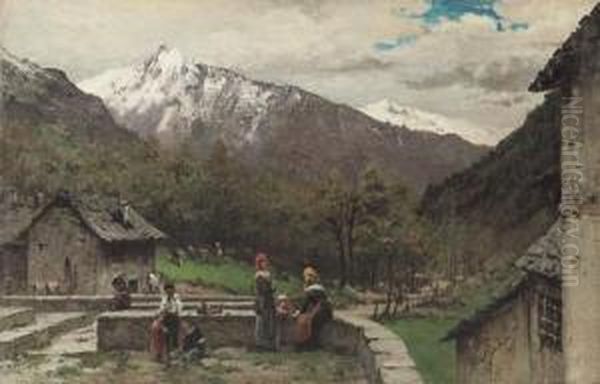 Paesaggio Montano Oil Painting by Lodovico Raymond
