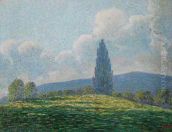 A Villa Reda Oil Painting by Don Angelo Rescalli