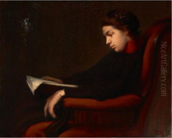 Ferenczy Noemi Portreja Oil Painting by Istvan Reti