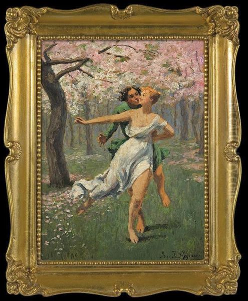 Spring Oil Painting by Mieczyslaw Reyzner