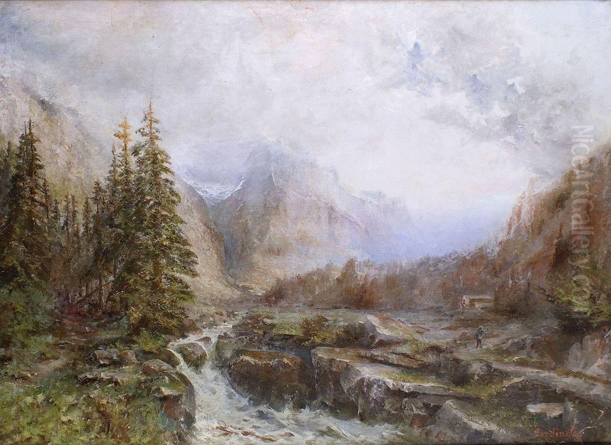 Petit Torrent En Montagne Oil Painting by Georges Ricard-Cordingley