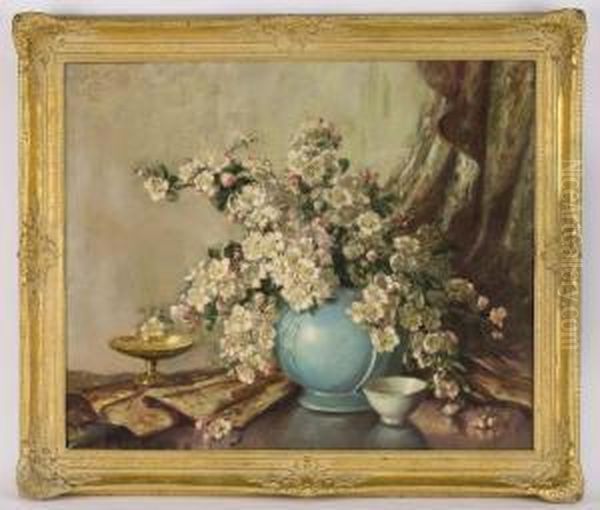 A Floral Still Life Oil Painting by Volney Allan Richardson