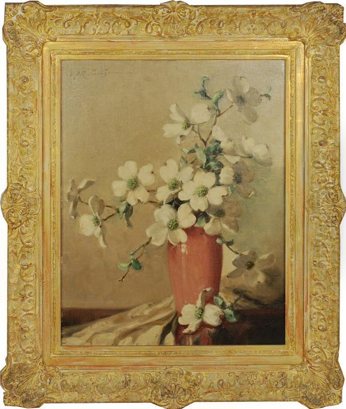 Still Life With Dogwood Oil Painting by Volney Allan Richardson
